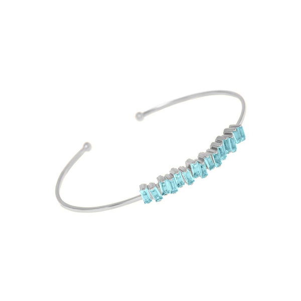 Baguette Blue Topaz Bangle - 1